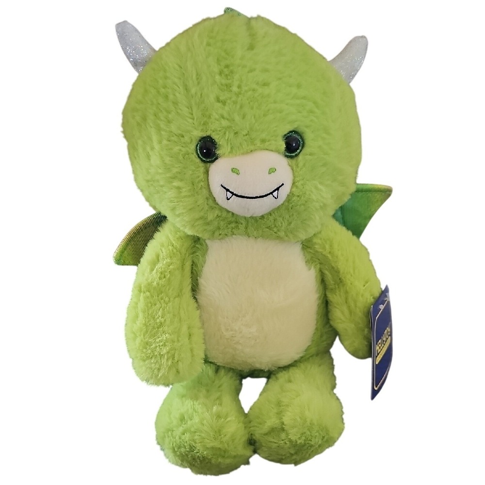 Kellytoy Green Dragon Plush Iridescent Wings Glitter Horns 12.5" Jazwares